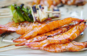 Grilled prawns stick