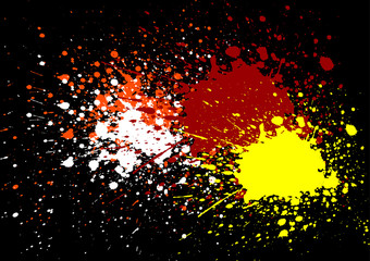 Abstract splatter orange white red and yellow color background