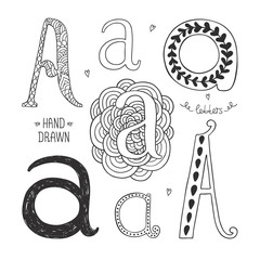 Vector hand drawn alphabet - 75975383