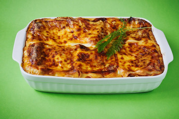 freshly baked lasagna