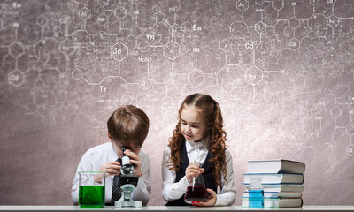 Fototapeta premium At chemistry lesson