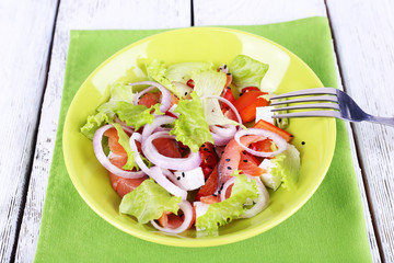 Fresh fish salad with vegetables
