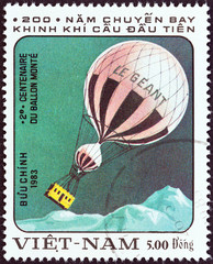 Fototapeta premium Nadar balloon Le Geant, 1863 (Vietnam 1983)