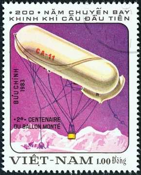 Parseval Sigsfeld kite observation balloon, 1898 (Vietnam 1983)