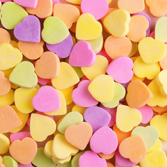 Fototapeta na wymiar Colorful candy hearts. Background