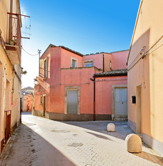 Fototapeta na wymiar Colorful Street in Palazzolo Acreide, Sicily