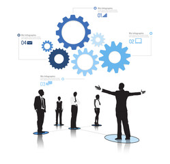 Business Team Infographic Social Networking Concept