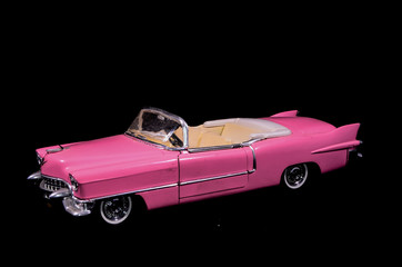 Fototapeta premium Pink Caddilac Car Toy Model