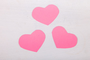 Obraz na płótnie Canvas Pink paper Saint Valentines hearts