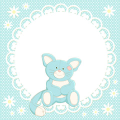 Vector background with cute cat