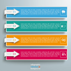 4 Colored Banners Square Arrows