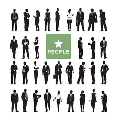 Vector Diverse Business People Silhouette Team Concept