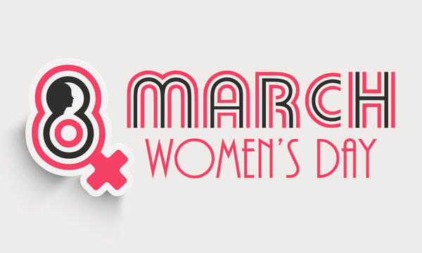 Poster or banner design for Happy Women's Day celebration.