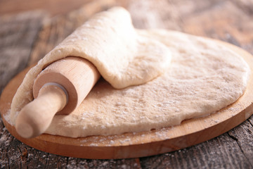 rolling pin and dough
