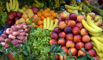 fruit market on display