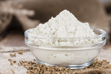 Portion of Spelt Flour (close-up shot)