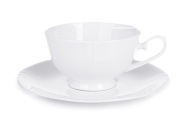 Cup with saucer isolated on white