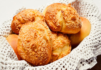 Butter rolls in basket.