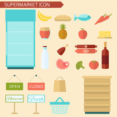 Supermarket Icon Flat