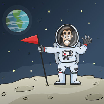 Astronaut On Moon