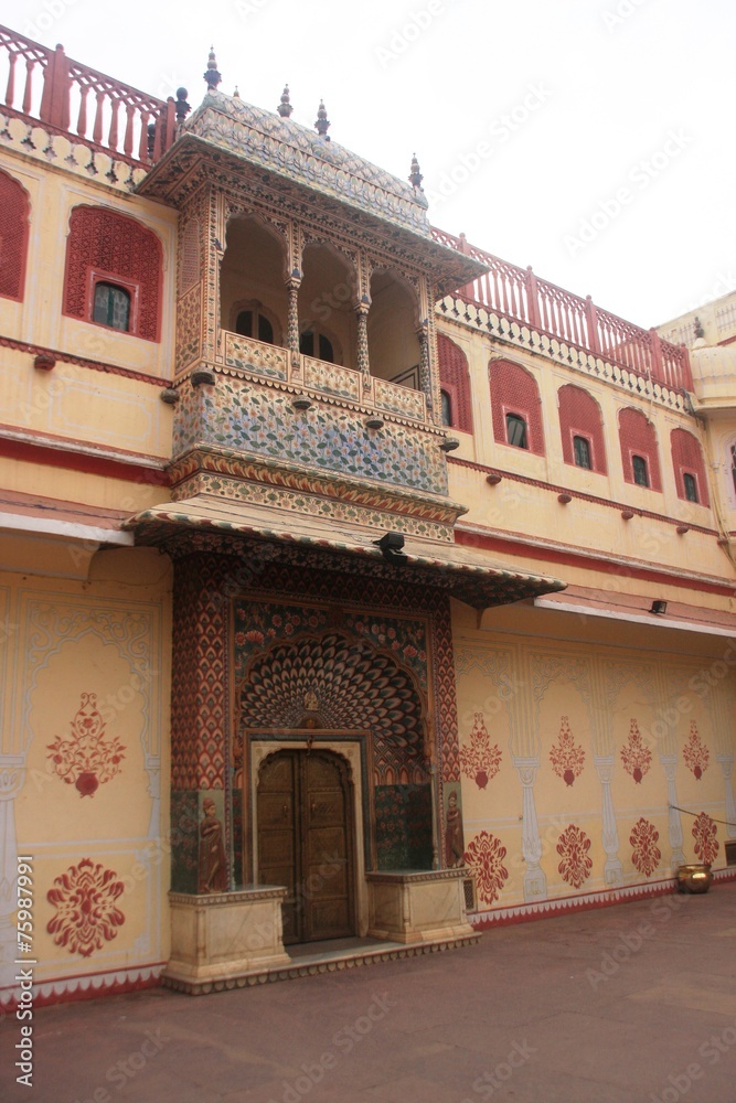 Wall mural dans le palais du maharaja de Jaïpur