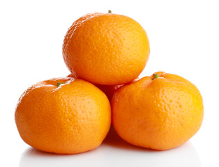 Tangerines isolated on white