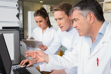 Team of scientists working together