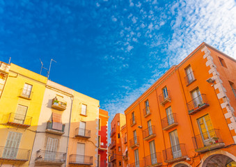 beautiful buildings at figueras town in Spain - 75989782