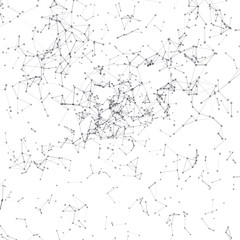 Abstract background. Black connecting dots on white