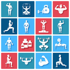 Bodybuilding Icons Set
