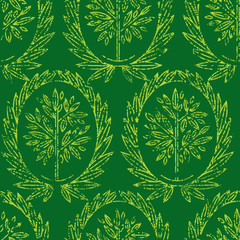 Vector seamless pattern with natural leafs