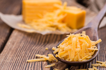 Portion of grated Cheddar