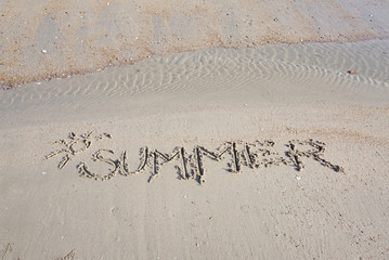 Summer word on the beach