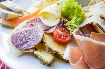 tasty cold meats on the table