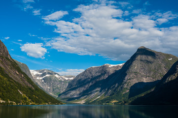 Naklejka na ściany i meble The Beautiful Norway landscape at summer