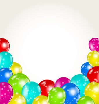 Set colorful balloons for happy birthday