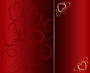 Illustration invitation card with floral background