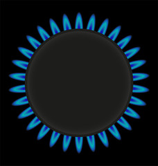 burning gas ring stove vector illustration