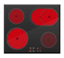 surface for electric inductive stove vector illustration