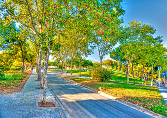 a road outside of Barcelona in Spain. HDR processed