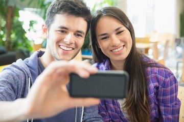 Young students taking a selfie