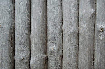 Wall of logs. Wooden background