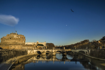 river and castel s.angelo rome panorama view