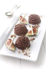 chocolate ice cream with fig