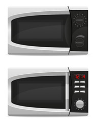 Fototapeta premium microwave oven with mechanical and electronically controlled vec