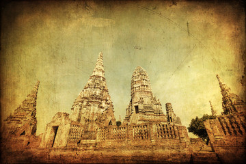 Naklejka na ściany i meble antik texturiertes Bild von Wat Phra Si Sanphet in Thailand