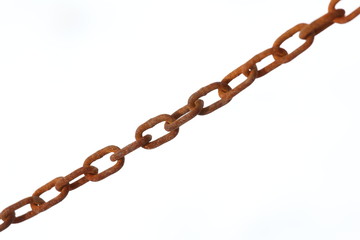old Rust chain with white background