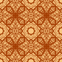 Arabian seamless background in brown color. Vinatge design
