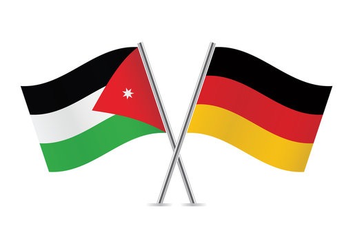 Jordan and German flags. Vector illustration.