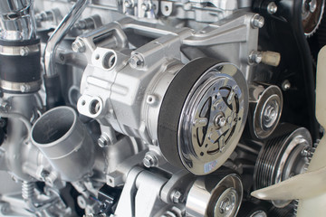 Car engine closeup
